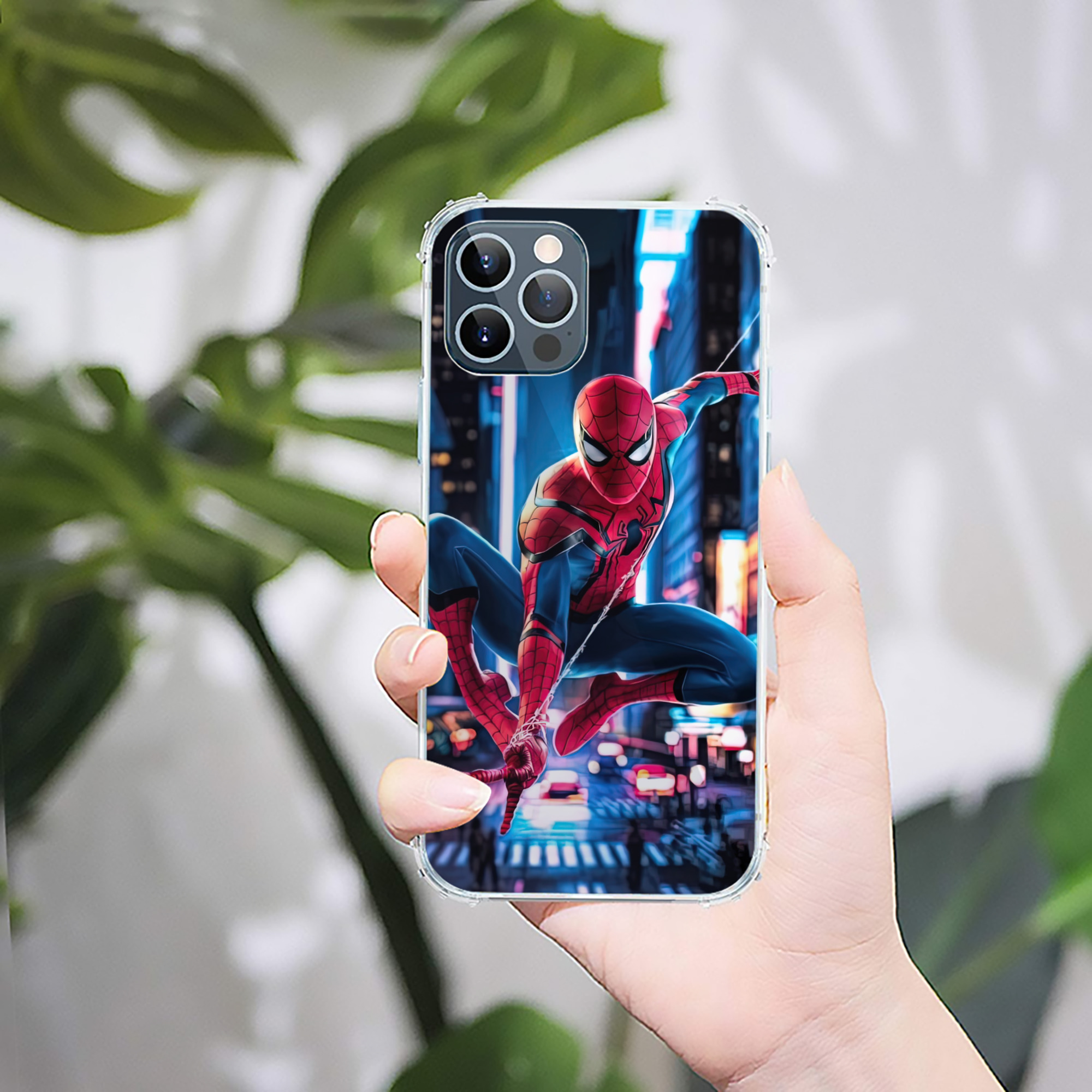 （画像用） Spider Man スパイダーマン 【iPhone 12シリーズ対応】透明スマホケース（クリアソフトケース）